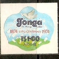 Tonga 1974 $1 UPU Centenary Odd Shaped Die Cut MNH