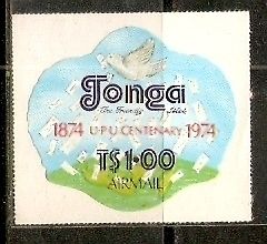 Tonga 1974 $1 UPU Centenary Odd Shaped Die Cut MNH