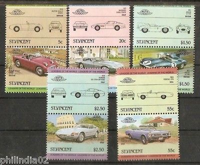 St. Vincent 1985 Motor Cars Automobile Transport 10v MNh # 3280