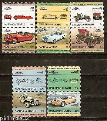 Tuvalu - Nanumaga 1985 Cars Automobile Transport 10v MNH # 3324