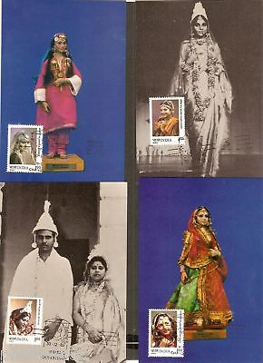 India 1980 Bengali Rajasthan Brides Ph-840-43 Max Cards