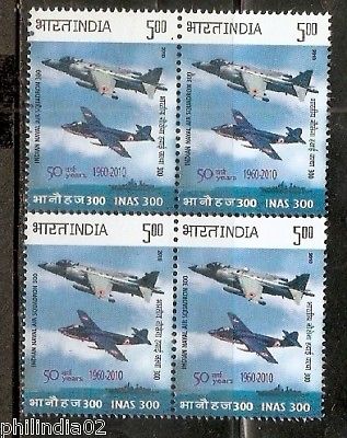 India 2010 Naval Air Squadron Aeroplan Phila-2616 BLK/4 MNH