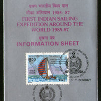 India 1987 Sailing Expedition Phila-1060 Cancelled Folder
