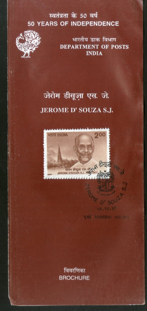 India 1997 Jerome D'souza Phila-1596 Cancelled Folder