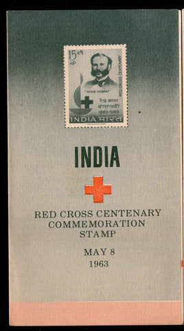 India 1963 Red Cross Centenary Henry Dunant Phila-383 Blank Folder