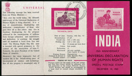 India 1963 Eleanor Roosevelt Declaration of Human Rights Phila-394 Cancelled Folder