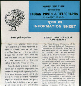 India 1980 UNIDO General Conference Phila-804 Cancelled Folder