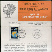India 1983 World Communication Year Phila-932 Cancelled Folder