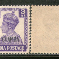 India CHAMBA State 3As Postage Stamp LITHOGRAPH KG VI SG 114 / Sc 95 Cat £27 MNH - Phil India Stamps