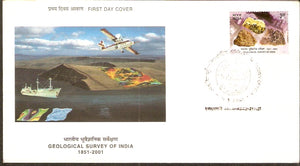 India 2001 Geological Survey of India Phila-1825 FDC