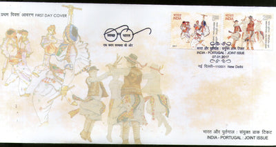 India 2017 India - Portugal Joints Issue Dance Costume Music 2v FDC - Phil India Stamps
