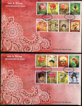 India 2017 Headgears of India Regional Caps Costume Culture 2 FDCs