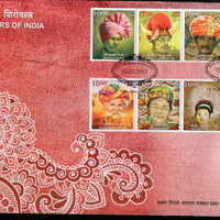India 2017 Headgears of India Regional Caps Costume Culture 2 FDCs + Blank Folder - Phil India Stamps
