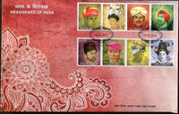 India 2017 Headgears of India Regional Caps Costume Culture 2 FDCs + Blank Folder - Phil India Stamps
