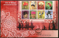 India 2017 Headgears of India Regional Caps Costume Culture Sheetlet in 2 FDCs - Phil India Stamps