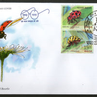 India 2017 Ladybird Beetle Insect Animals Wildlife Fauna Se-Tenant FDC # B - Phil India Stamps