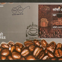 India 2017 Indian Coffee Beans Tea Kettle & Cup M/s on FDC - Phil India Stamps