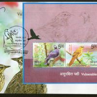 India 2017 Vulnerable Birds Nilgiri Pigeon Warbler Pipit Wildlife Fauna M/s on FDC - Phil India Stamps