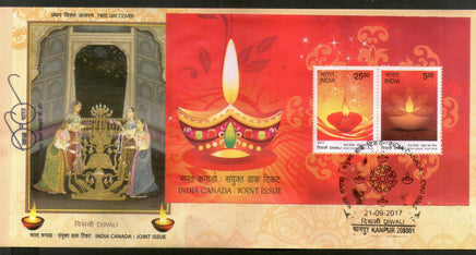 India 2017 Hindu Festival of Lights Diwali Joints Issue with Canada M/s on FDC - Phil India Stamps