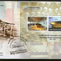 India 2017 Chhatrapati Shivaji International Airport Old & New Aviation M/s on FDC - Phil India Stamps