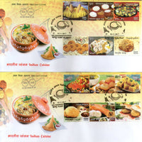 India 2017 Indian Cuisine Regional Festival Foods Meals 24v Se-Tenant FDCs