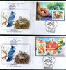 India 2017 Children's Day Paintings Nest Egg Birds Parrot Wildlife 2 M/s Set on FDCs - Phil India Stamps