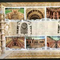 India 2017 Step Wells Ancient Baori Architecture 16v Se-Tenant FDCs