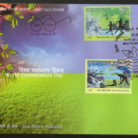 India 2018 World Environment Day Beat Plastic Pollution Nature Health Yoga FDC - Phil India Stamps