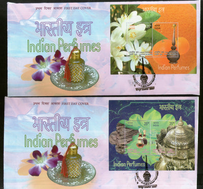 India 2019 Indian Perfumes Agarwood Orange Blossom Flower Fragrance Stamps M/s FDCs