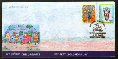India 2019 Child Rights Children's Day Painting 2v FDC