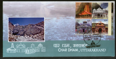 India 2019 Char Dham Temples Uttarakhand Hindu Mythology Architecture 4v Se-tenant FDC