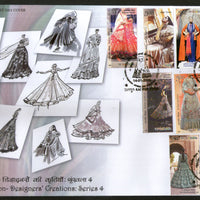 India 2020 Indian Fashion Series 4 Designer’s Creation Costumes Culture Textile 9v FDC