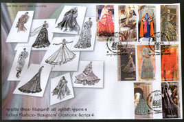 India 2020 Indian Fashion Series 4 Designer’s Creation Costumes Culture Textile 9v FDC