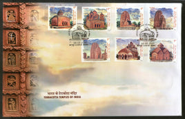 India 2020 Terracotta Temples Architecture Hindu Mythology 7v FDC