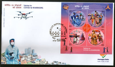 India 2020 COVID-19 Warriors Police Postman Health M/s on FDC