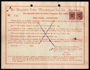 India 1960's Ahamedabad Cotton Mfg. Co. LTD Share Certificate Revenue Stamp # FA-18 - Phil India Stamps