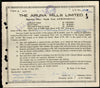 India 1960's The Aruna Mills Limited Share Certificate # FA36 - Phil India Stamps