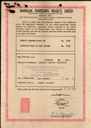 India 1984's Mangalam Engineering Project Ltd. Share Certificate + Revenue Stamp # FA3