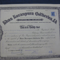 India 1963's Khas Karanpura Collieries Ltd. Mine Share Certificate Revenue # FB1
