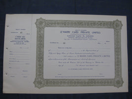 India Q' Marri Cars Private Ltd. Blank Share Certificate # FB5