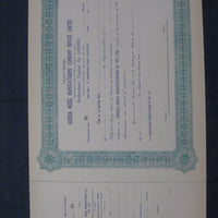 India Aurora Model Manufacturing Company Private Ltd. Share Certificate # FB7