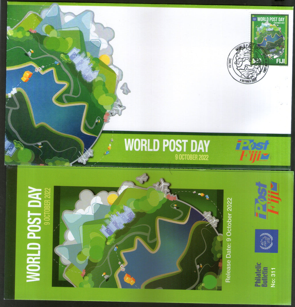 Fiji 2022 World Post Day Green Ecology & Nature FDC + Brochure # F160