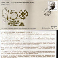 Mauritius 2019 Mahatma Gandhi of India 150th Birth Anniversary 1v FDC with information # 167