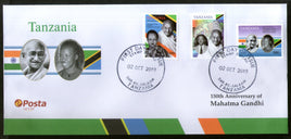 Tanzania 2019 Mahatma Gandhi of India 150th Birth Anniversary Flag 3v FDC # 193