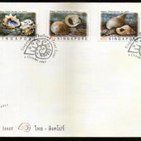 Singapore 1997 Sea Shells Marine Life Thailand Joints Issue Sc 825-28 FDC # 209