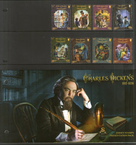 Jersey 2020 Charles Dickens célèbre auteur romancier 8v Pack de présentation MNH # 210