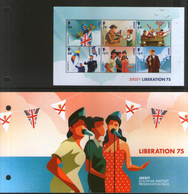 Jersey 2020 Jersey Liberation 75th Anni. Flag Sheetlet Presentation Pack MNH # 247