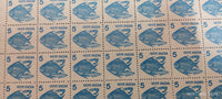 India 1982 6th Definitive Series - 5p Fish LITHO WMK-Ashokan Phila-D115 full sheets MNH # 109