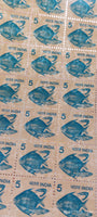 India 1981 6th Definitive Series - 5p Fish ERROR WMK-Ashokan INVERTED Phila-D116 full sheets MNH # 134