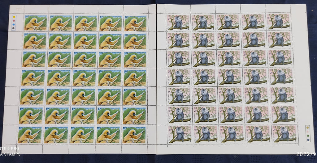 India 1983 Wildlife Monkey Phila 942-43 Set of 2 Full Sheets of 35 Stamps MNH # 164